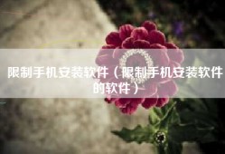 限制手机安装软件（限制手机安装软件的软件）