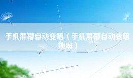 手机屏幕自动变暗（手机屏幕自动变暗锁屏）