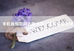 手机视频如何去除水印（手机视频去除水印app下载）