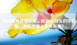 鹿肉营养价值极高，接近200万头的存栏量，为何市面上不见有卖？