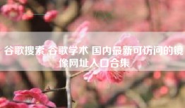 谷歌搜索 谷歌学术 国内最新可访问的镜像网址入口合集