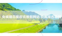 央视曝百度收钱推假网站 价高排名靠前