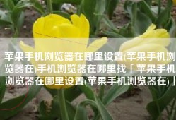 苹果手机浏览器在哪里设置(苹果手机浏览器在)手机浏览器在哪里找「苹果手机浏览器在哪里设置(苹果手机浏览器在)」