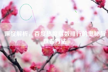 深度解析，百度热度指数排行的奥秘与查看方法