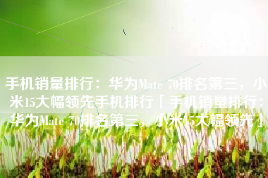 手机销量排行：华为Mate 70排名第三，小米15大幅领先手机排行「手机销量排行：华为Mate 70排名第三，小米15大幅领先」