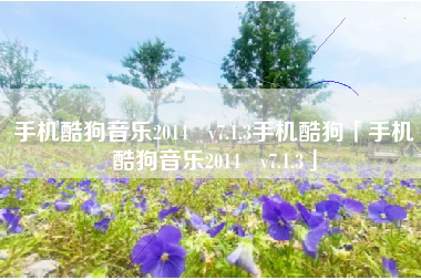 手机酷狗音乐2014   v7.1.3手机酷狗「手机酷狗音乐2014   v7.1.3」
